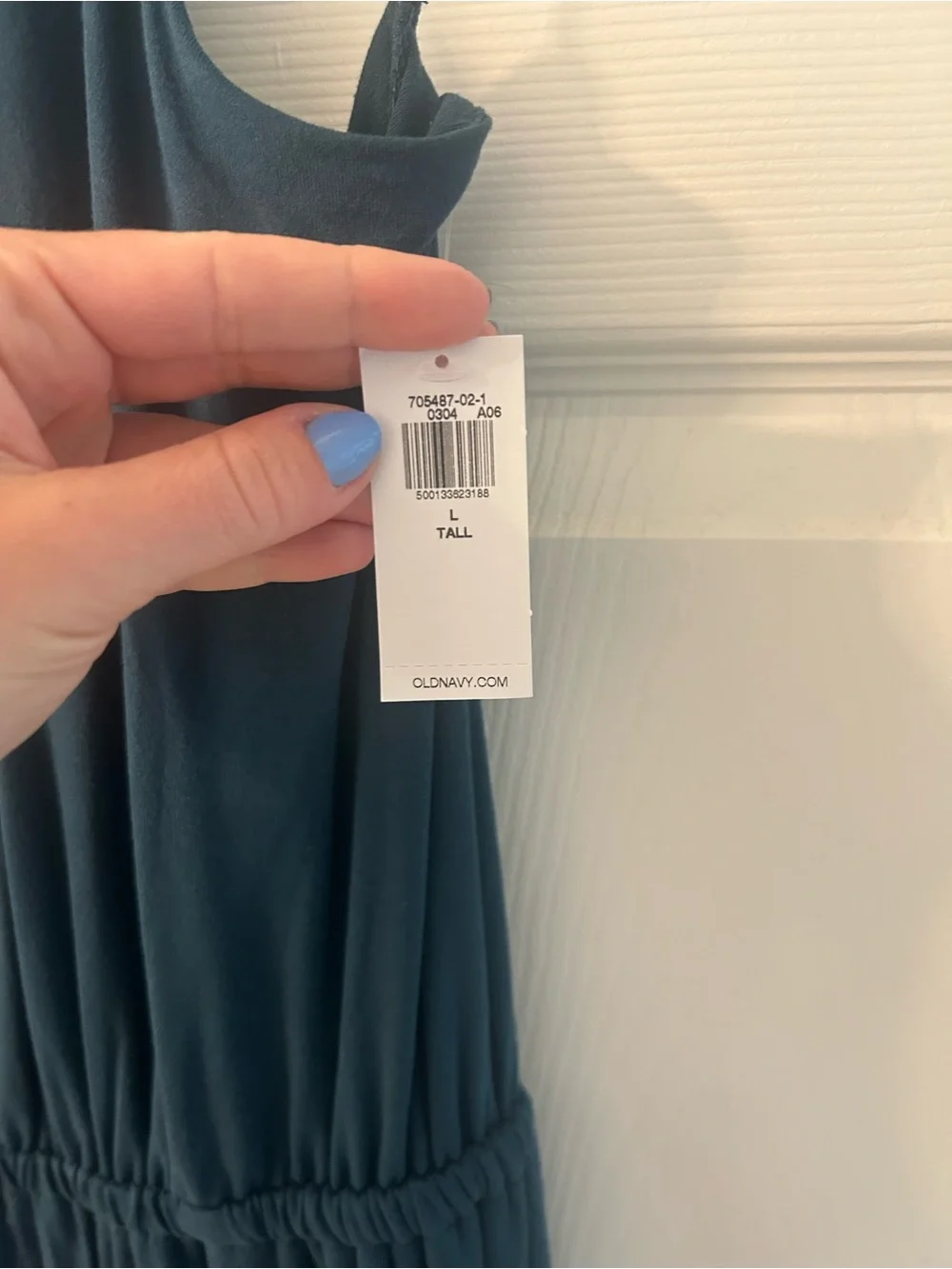 Old Navy Waist-Defined Halter Jumpsuit in the Tidewater (deep teal) TALL